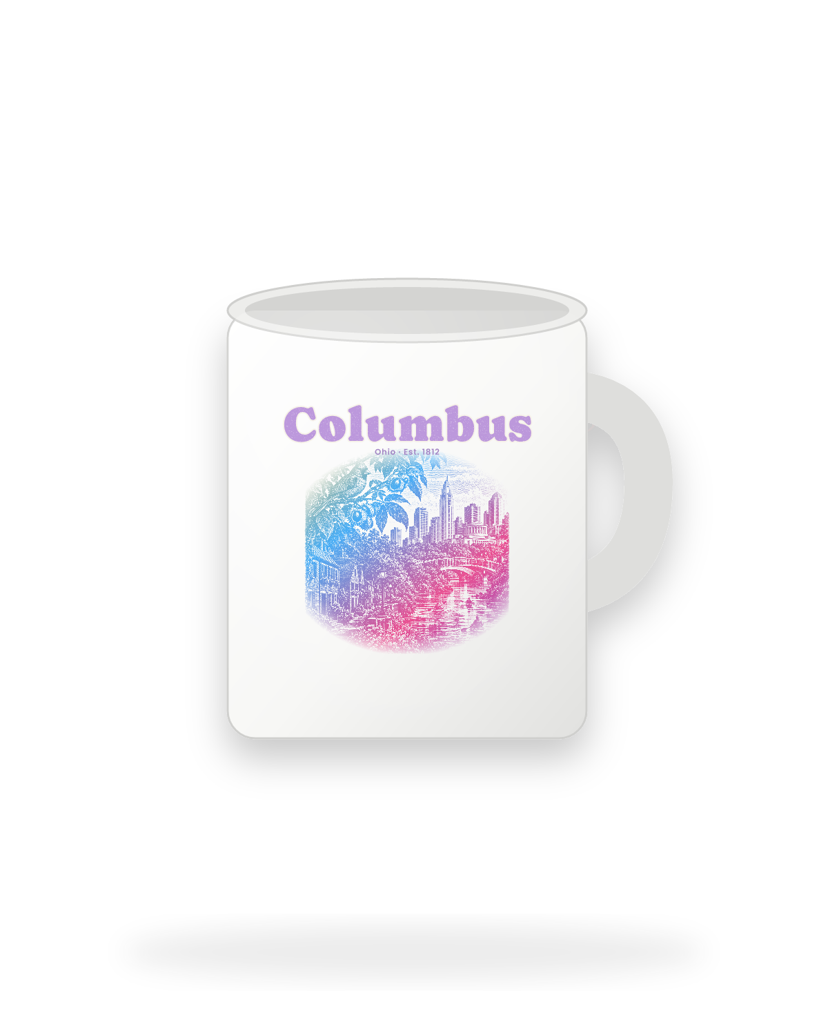 Columbus Scioto Mile Ceramic Mug 11oz in White