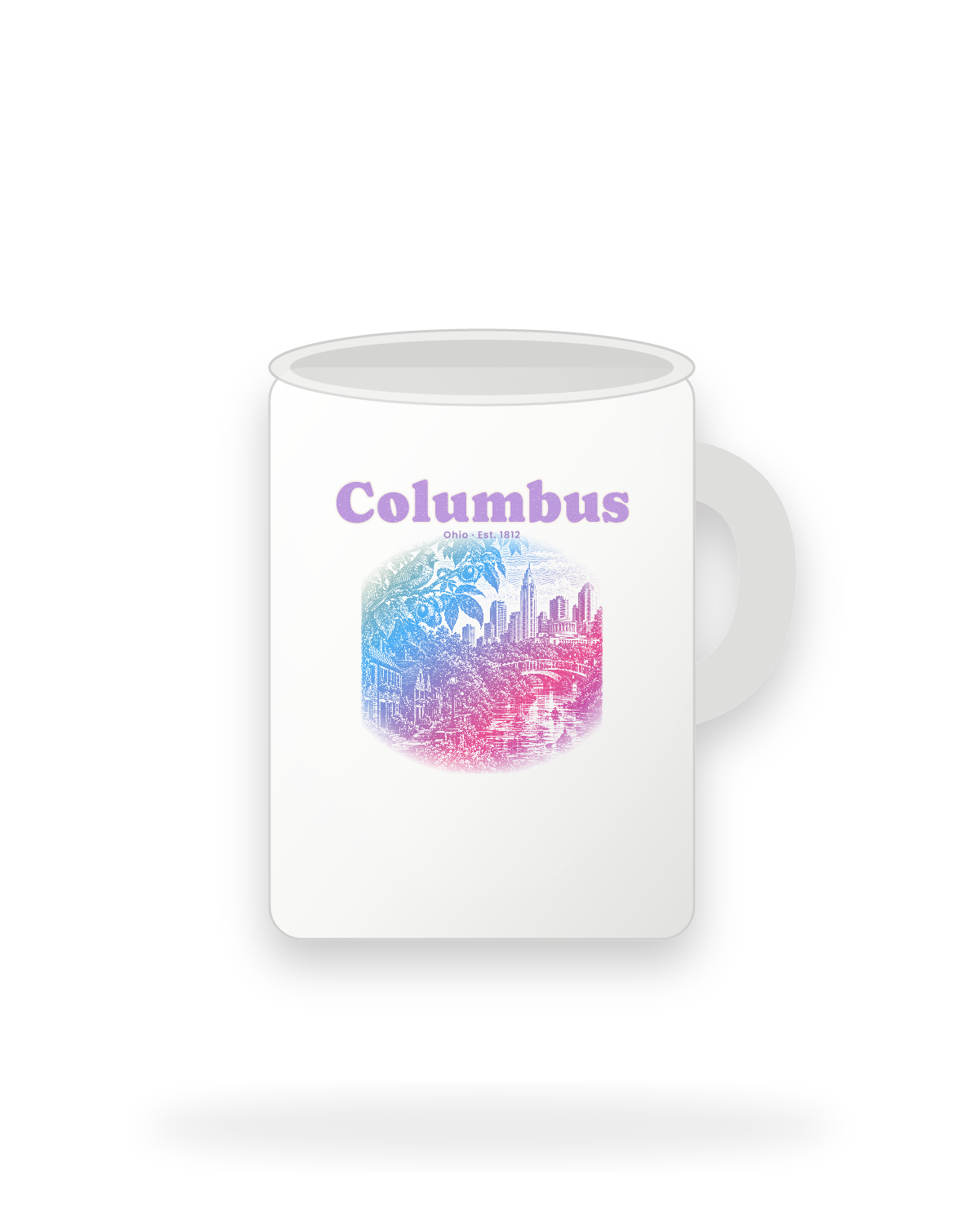 Columbus Scioto Mile Ceramic Mug 15oz in White