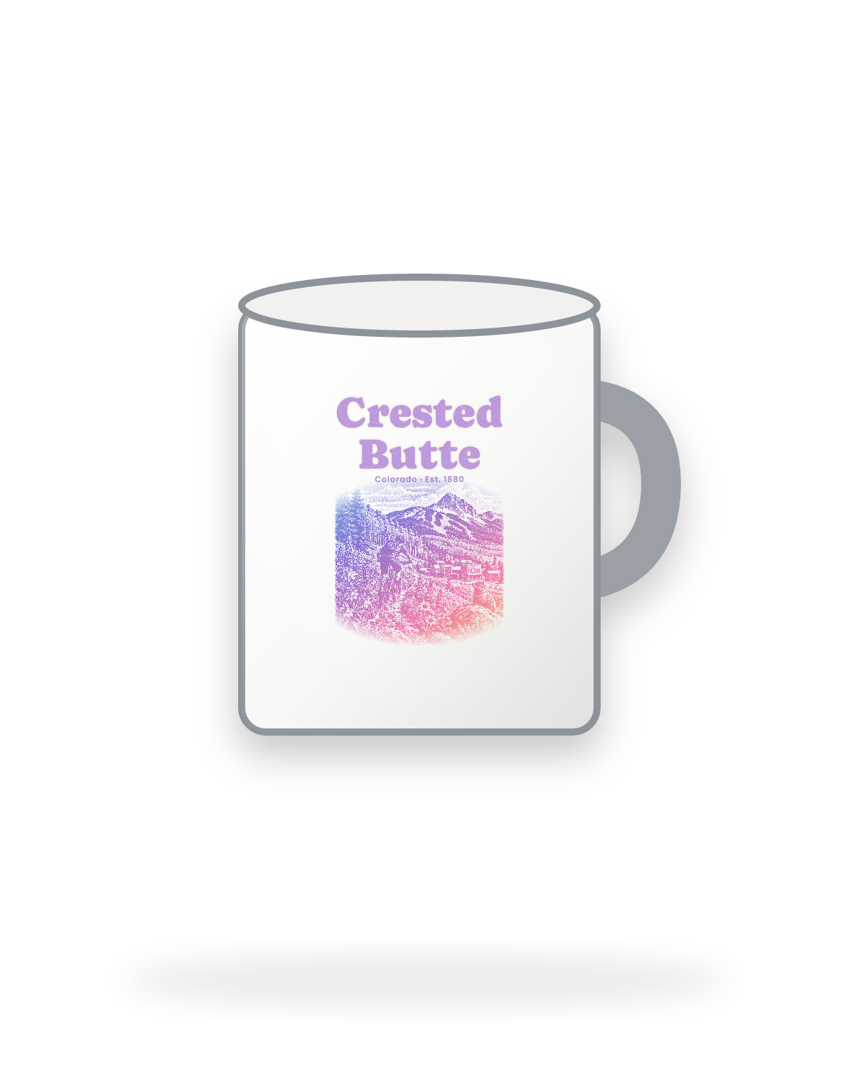 Crested Butte Wildflower Trail Enamel Camp Mug in White