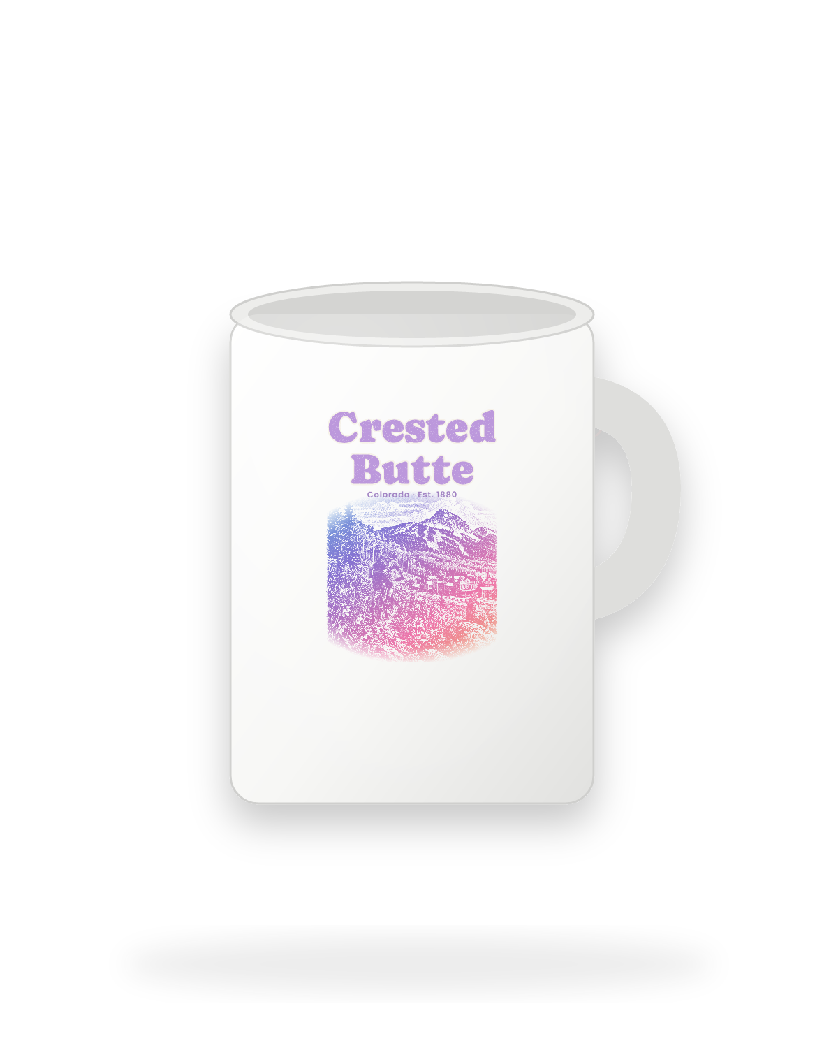 Crested Butte Wildflower Trail Ceramic Mug 15oz in White