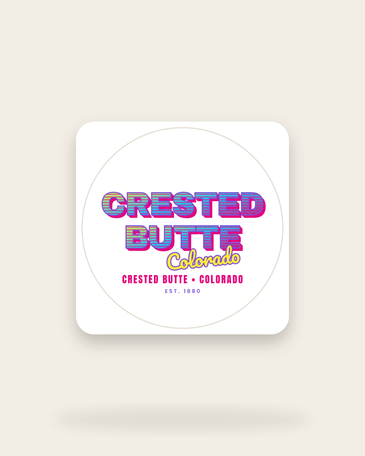 Crested Butte Music TV Kiss-Cut Sticker in White