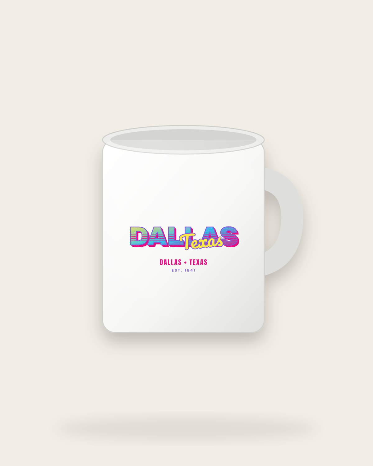 Dallas Music TV Ceramic Mug 11oz in White
