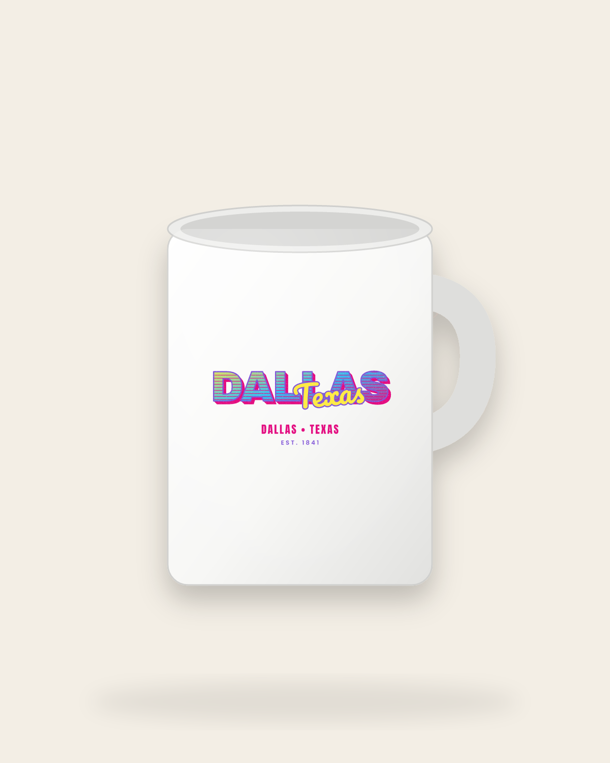Dallas Music TV Ceramic Mug 15oz in White