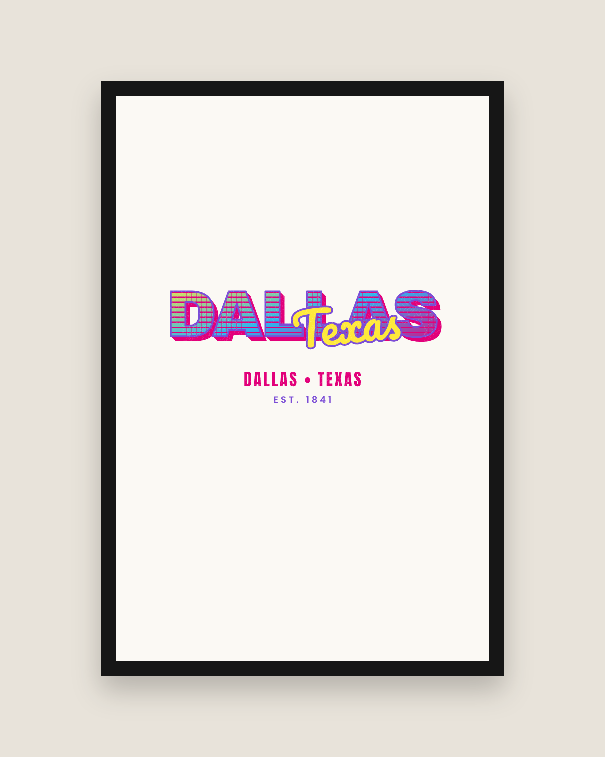 Dallas Music TV Matte Poster in White
