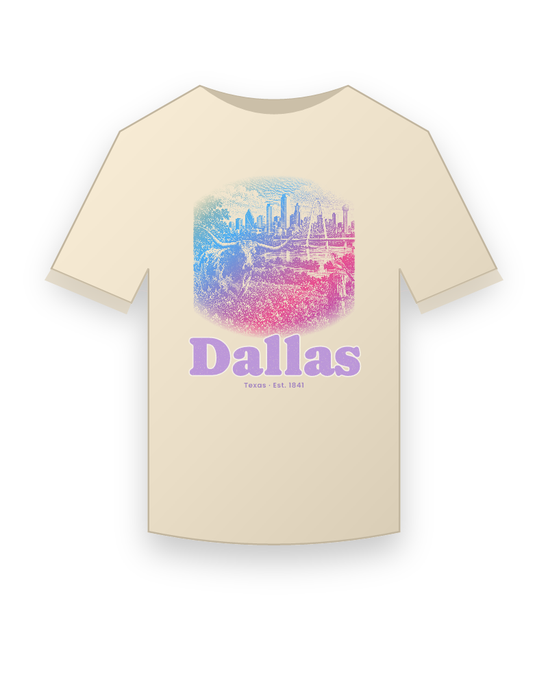 Dallas Bluebonnet Longhorn Organic Cotton Tee