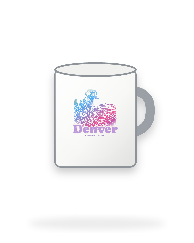 Denver Bighorn Ram Enamel Camp Mug