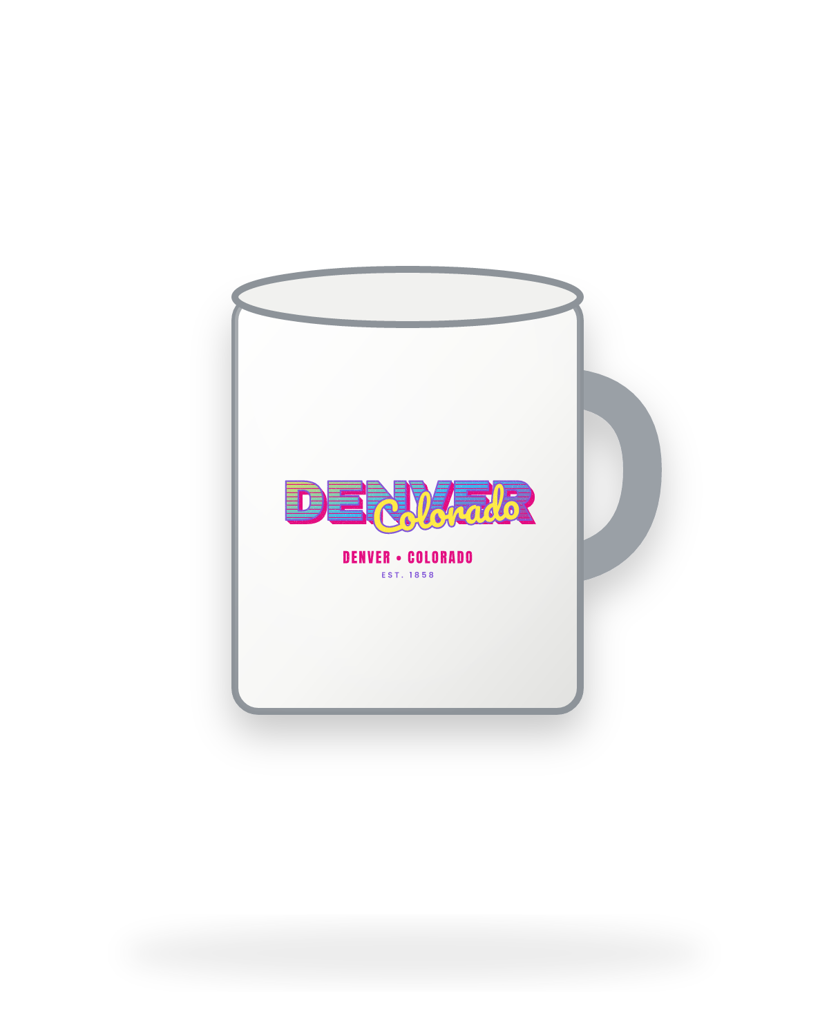 Denver Music TV Enamel Camp Mug in White