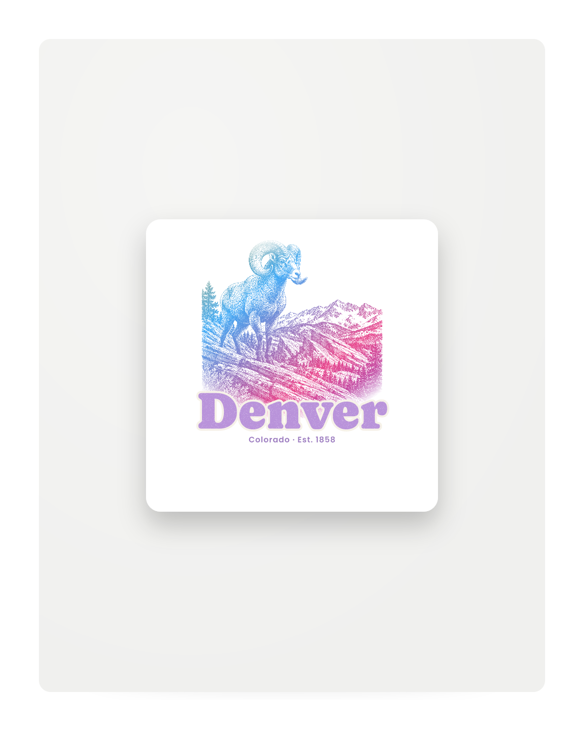 Denver Bighorn Ram Fridge Magnet in White