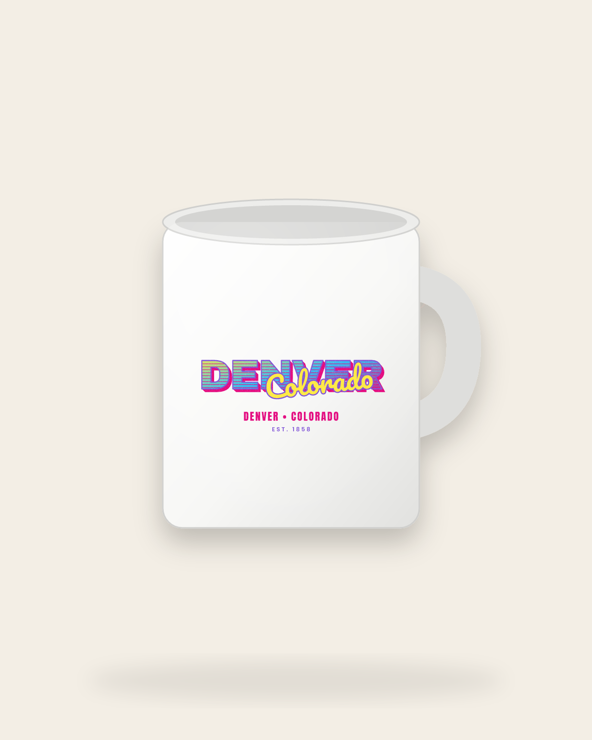 Denver Music TV Ceramic Mug 11oz in White