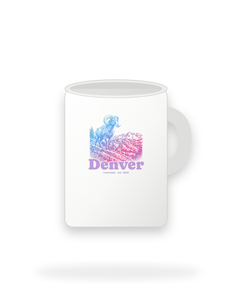 Denver Bighorn Ram Ceramic Mug 15oz
