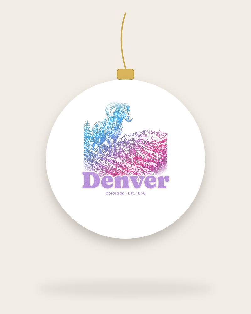 Denver Bighorn Ram Ceramic Ornament