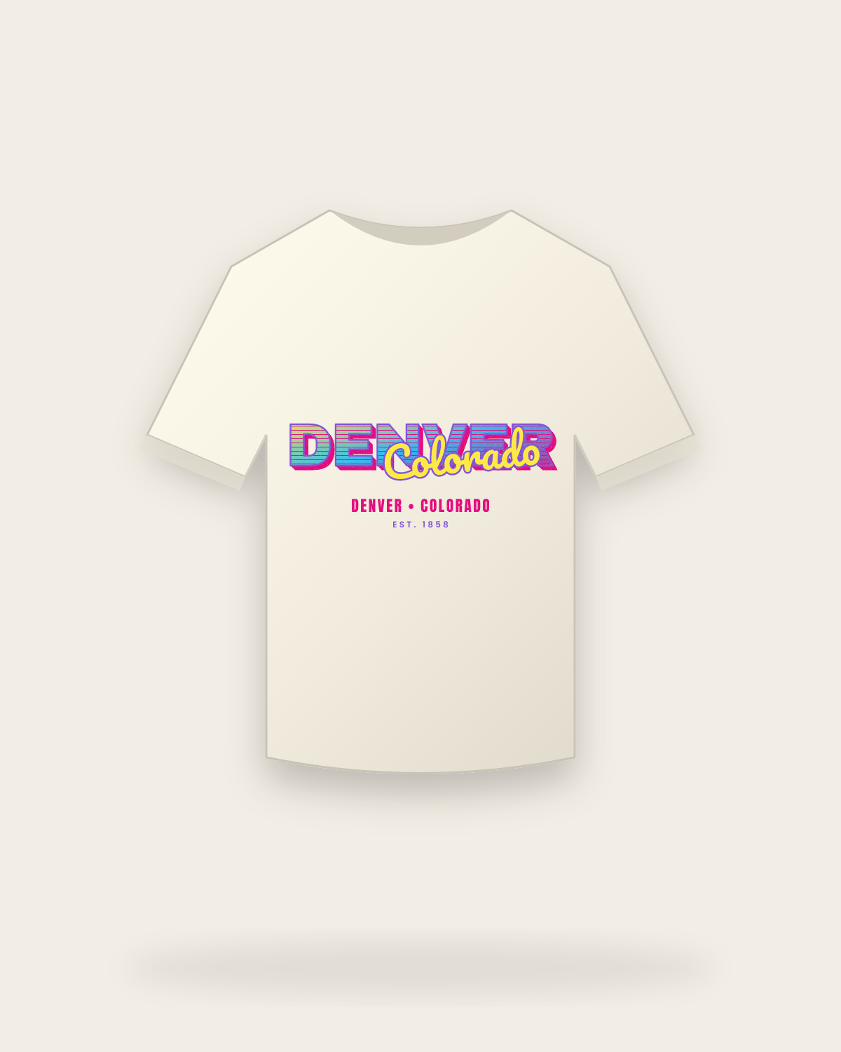 Denver Music TV Vintage Wash Tee in Ivory