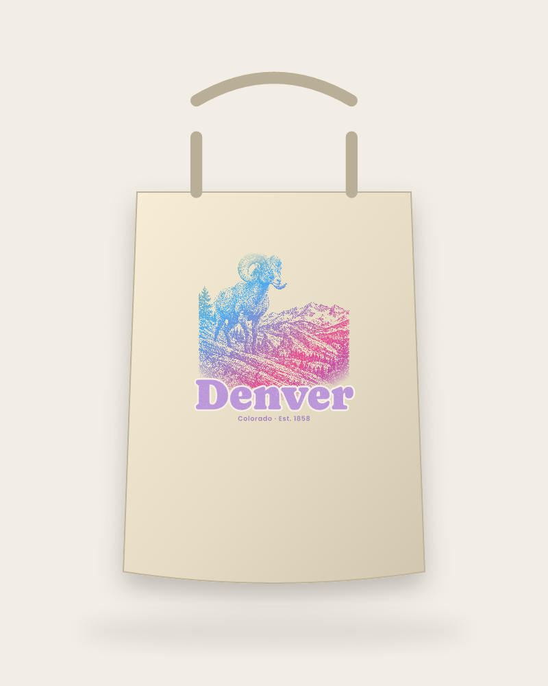Denver Bighorn Ram Canvas Tote