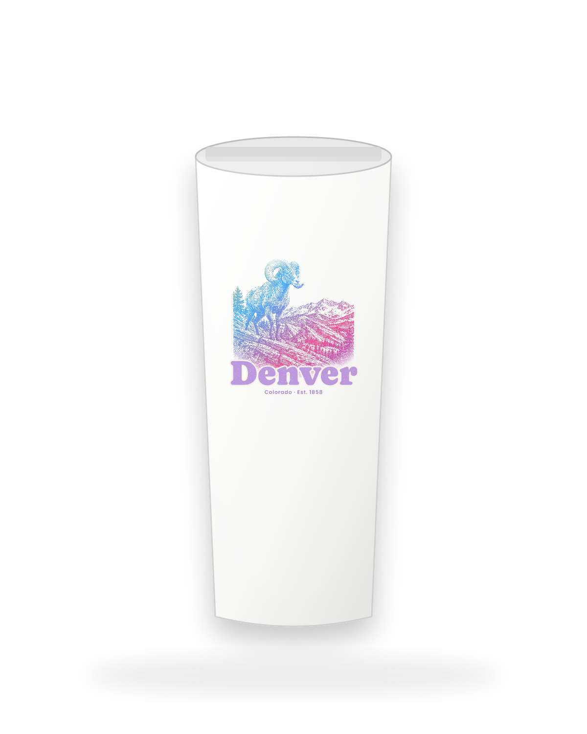 Denver Bighorn Ram Insulated Tumbler 20oz in White