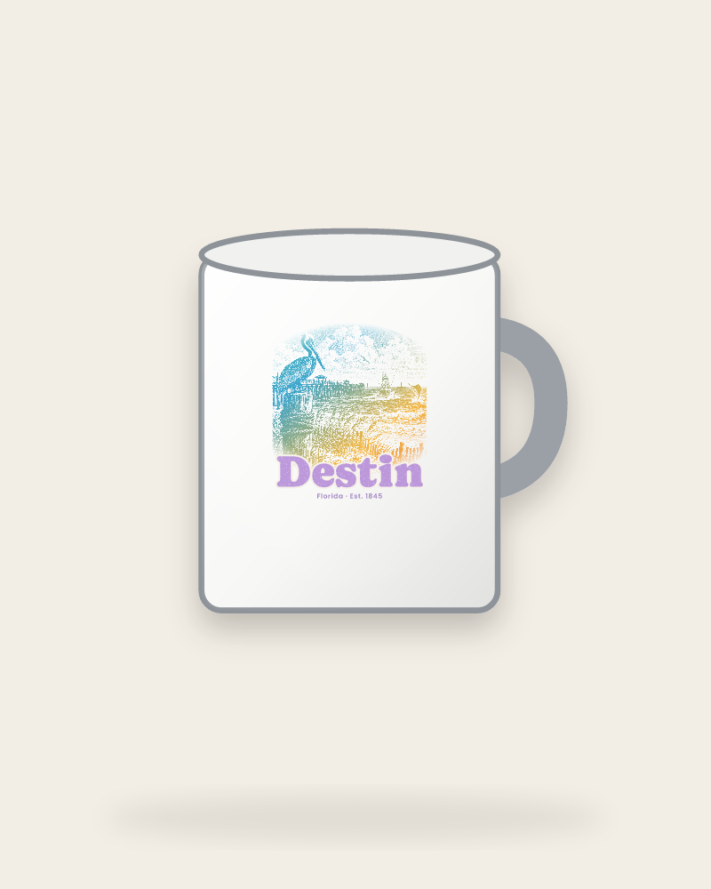 Destin Pier Pelican Enamel Camp Mug