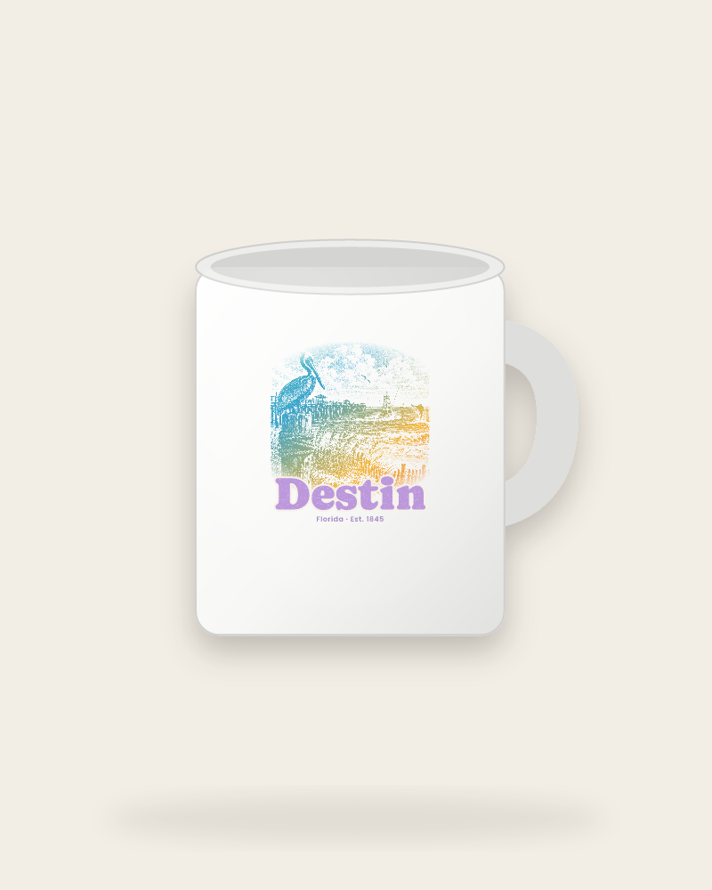Destin Pier Pelican Ceramic Mug 11oz