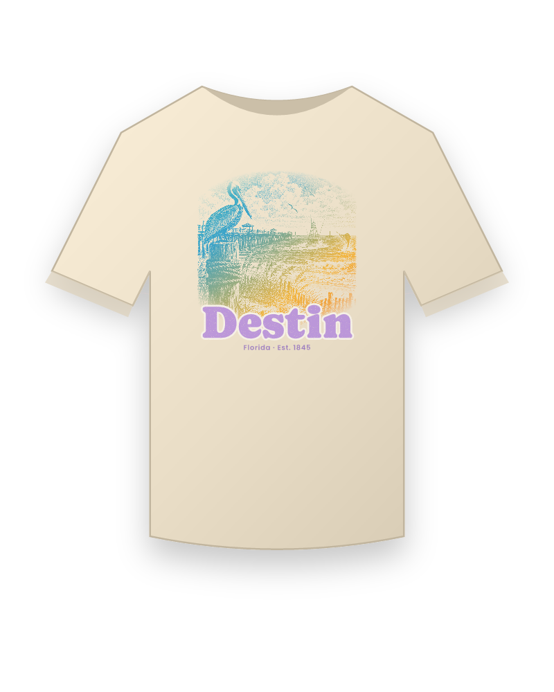 Destin Pier Pelican Organic Cotton Tee