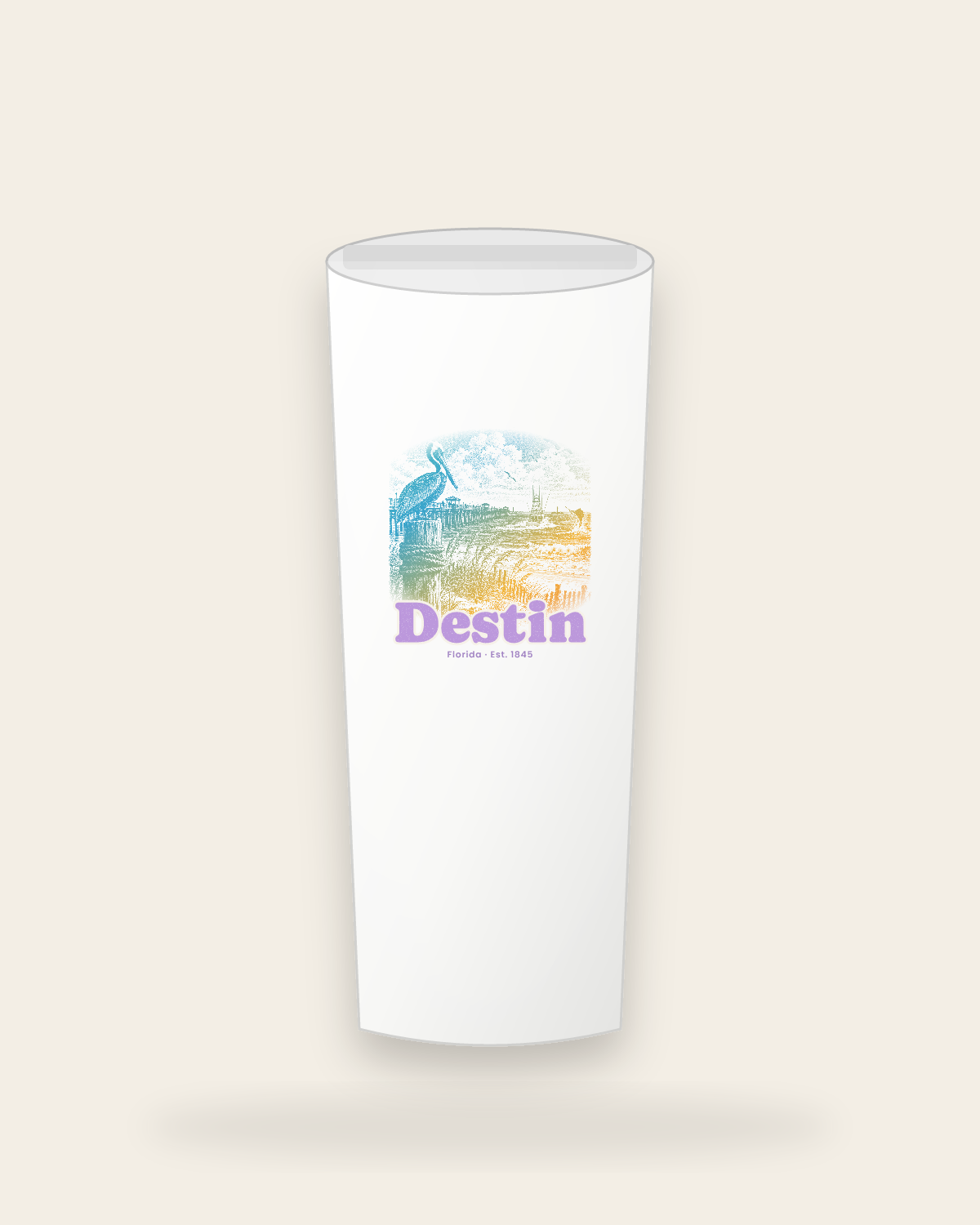 Destin Pier Pelican Insulated Tumbler 20oz in White