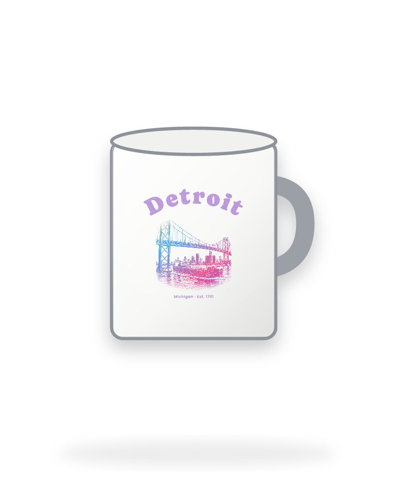 Detroit Ambassador Bridge Enamel Camp Mug