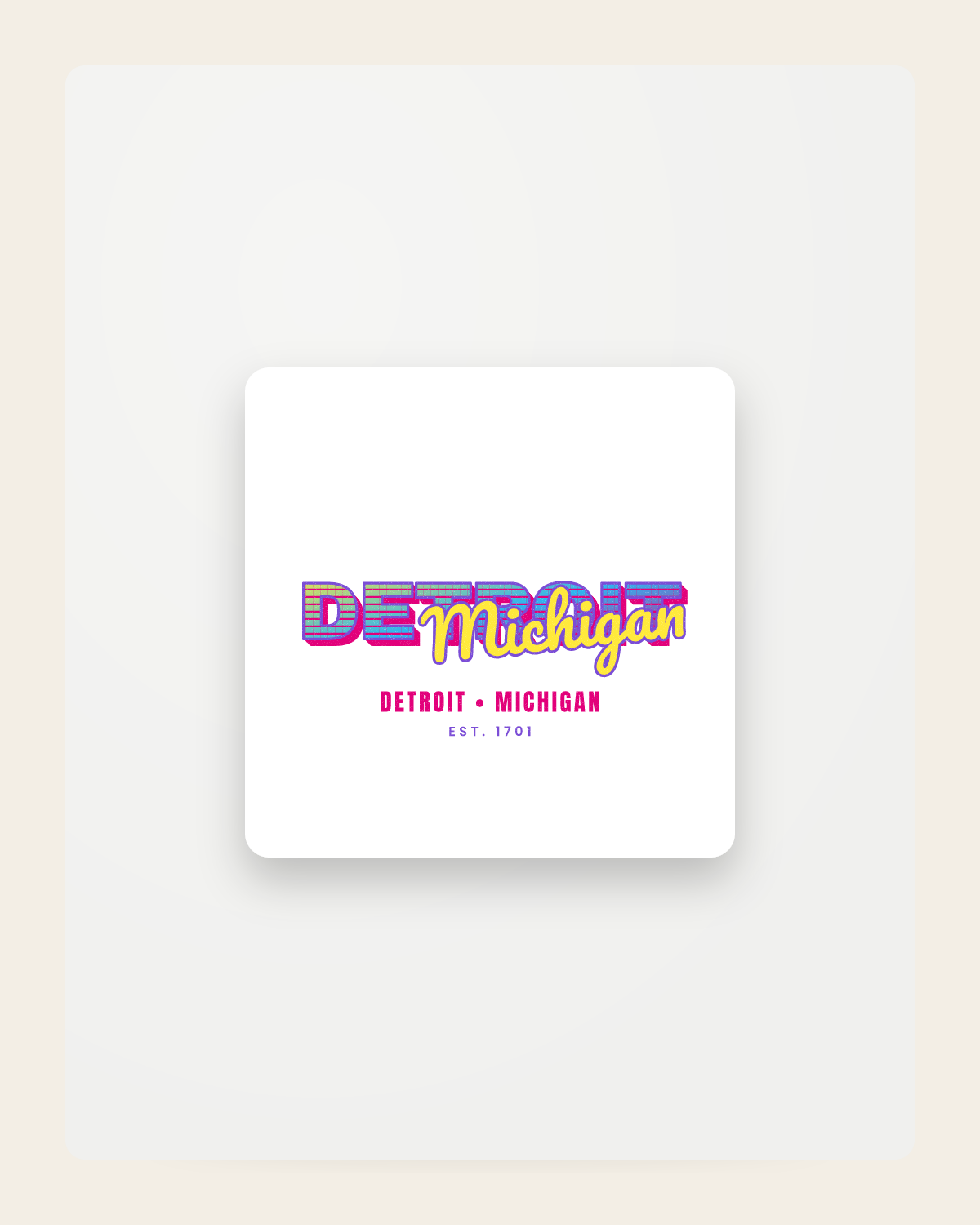 Detroit Music TV Fridge Magnet in White