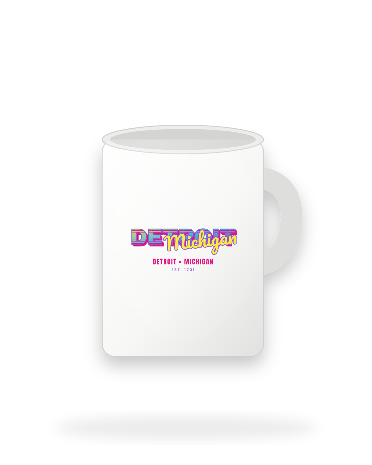 Detroit Music TV Ceramic Mug 15oz in White