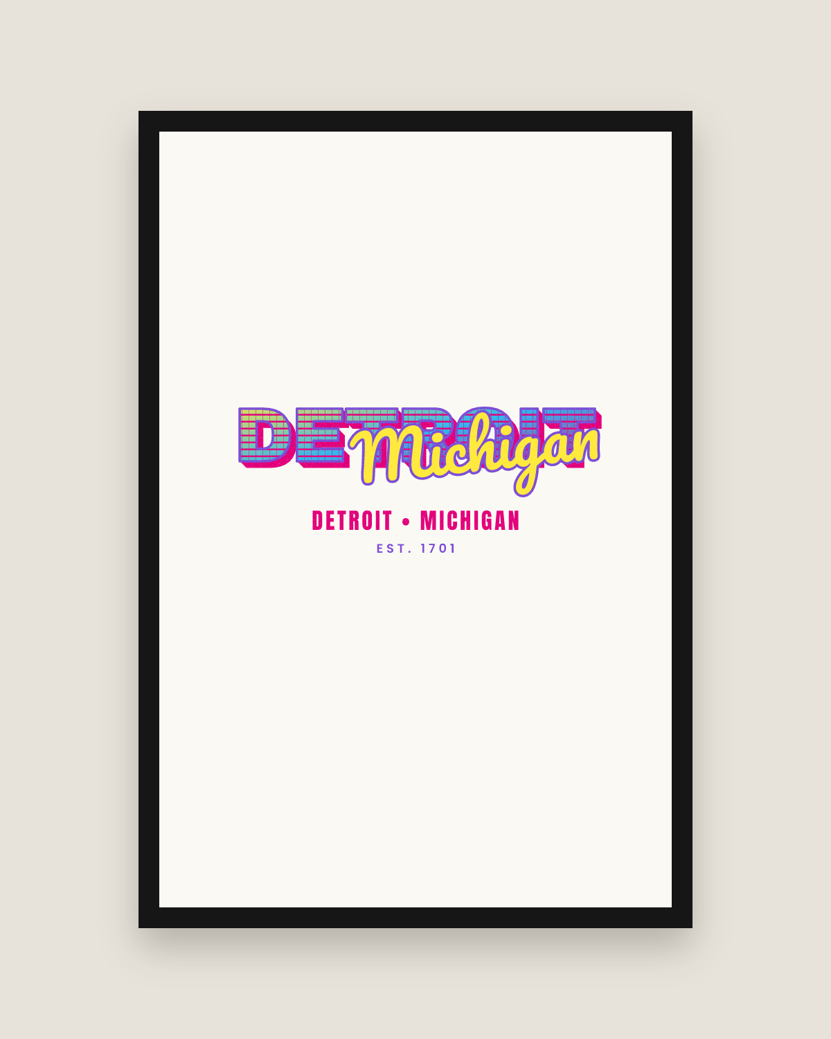 Detroit Music TV Matte Poster in White