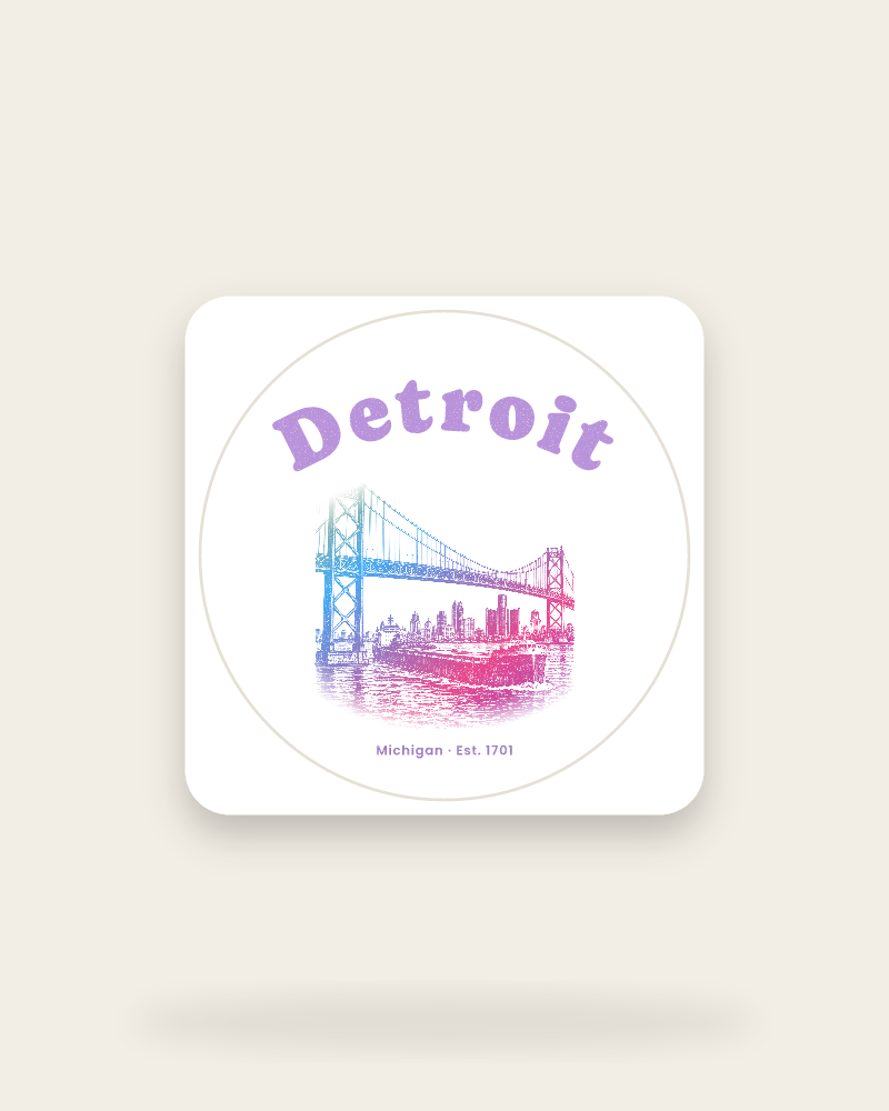 Detroit Ambassador Bridge Kiss-Cut Sticker
