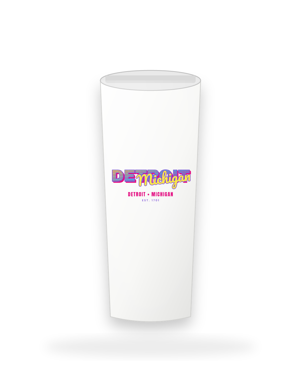 Detroit Music TV Insulated Tumbler 20oz in White