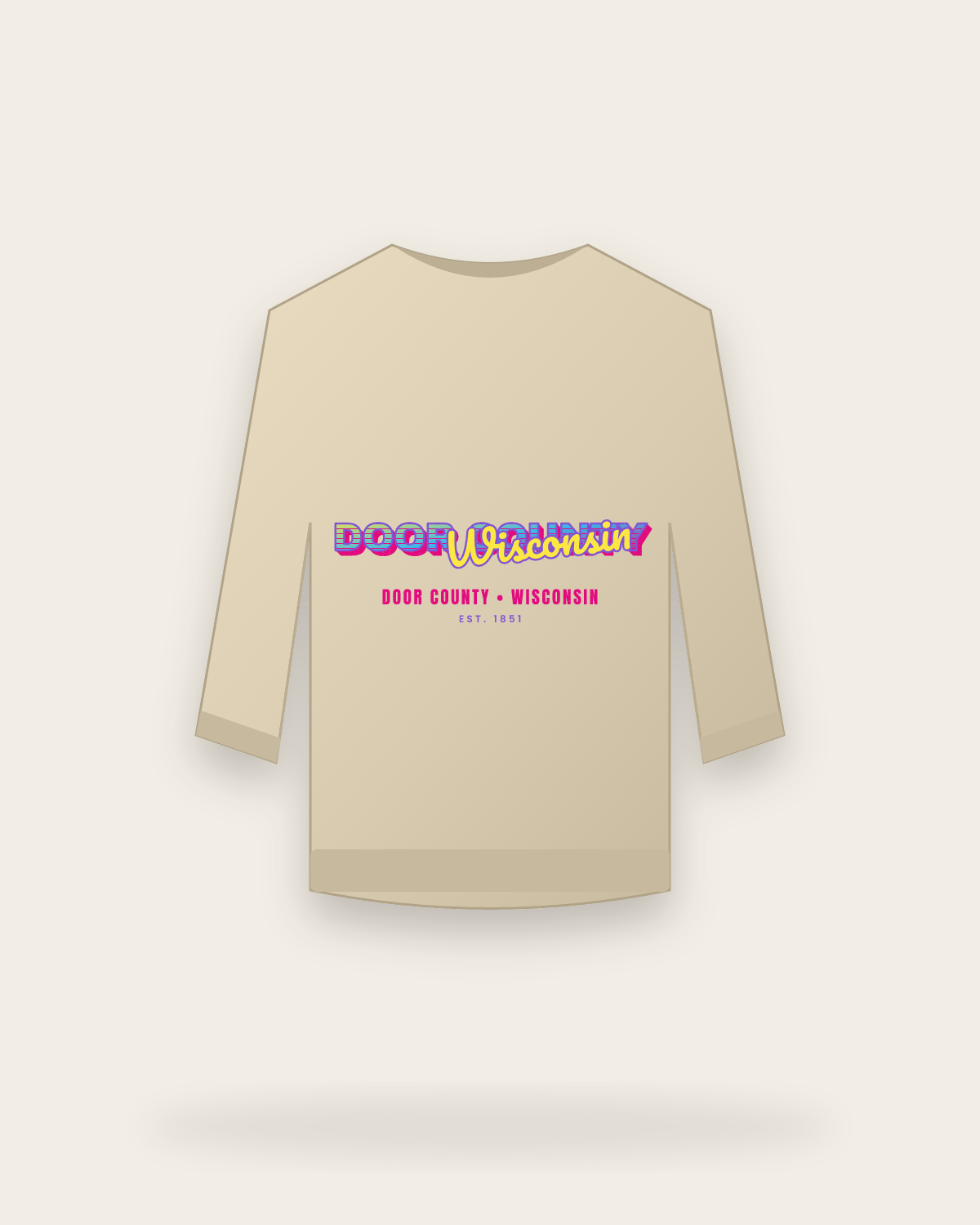 Door County Music TV Crewneck Sweatshirt in Sand