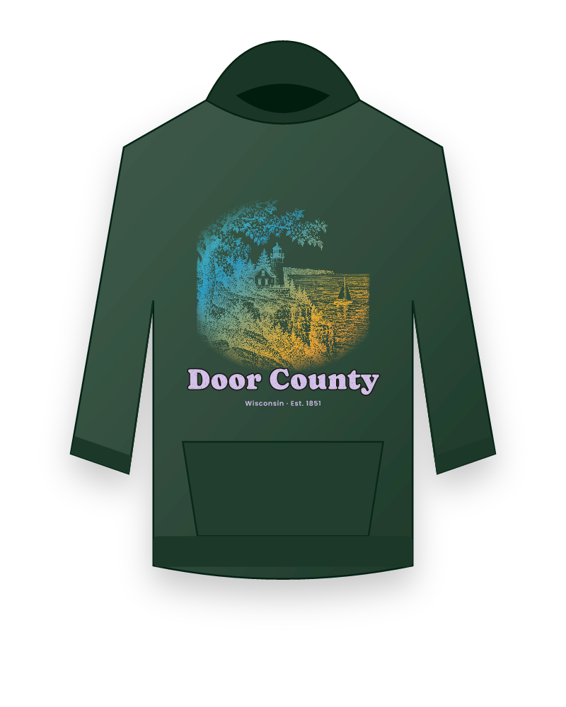 Door County Cherry Blossom Lighthouse Hooded Sweatshirt