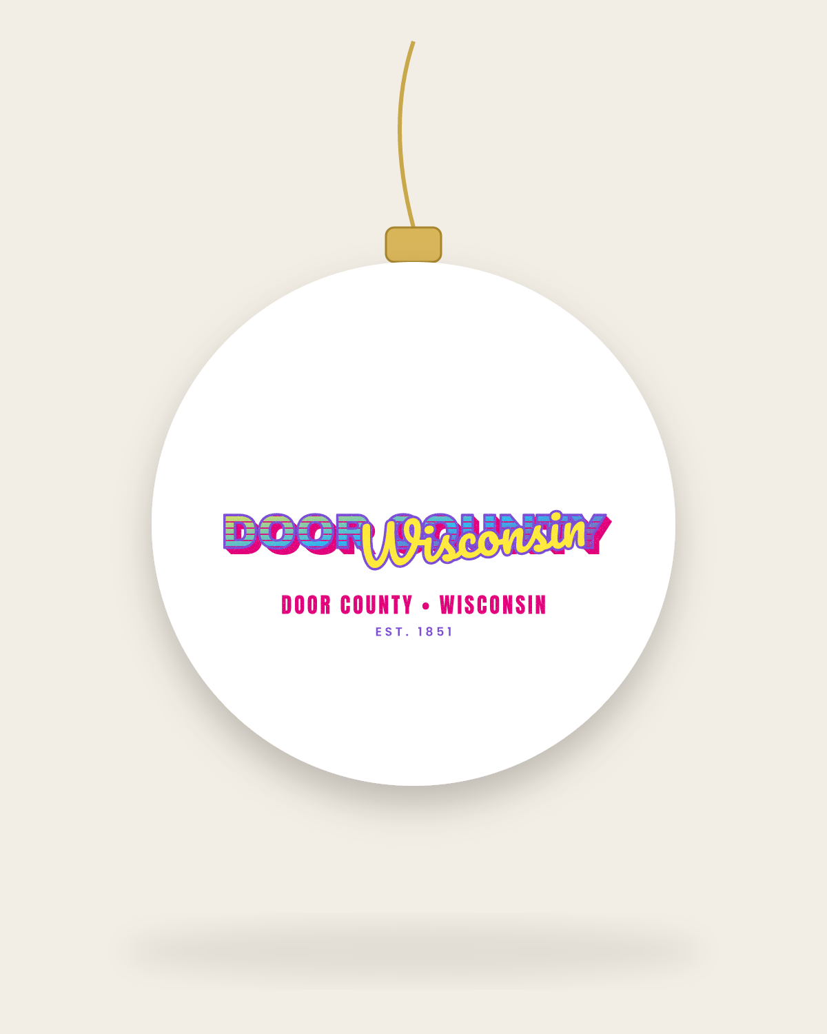 Door County Music TV Ceramic Ornament in White