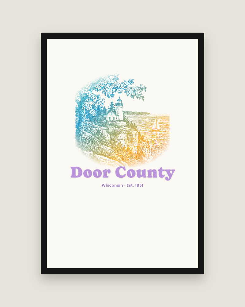 Door County Cherry Blossom Lighthouse Matte Poster