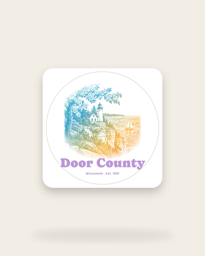 Door County Cherry Blossom Lighthouse Kiss-Cut Sticker