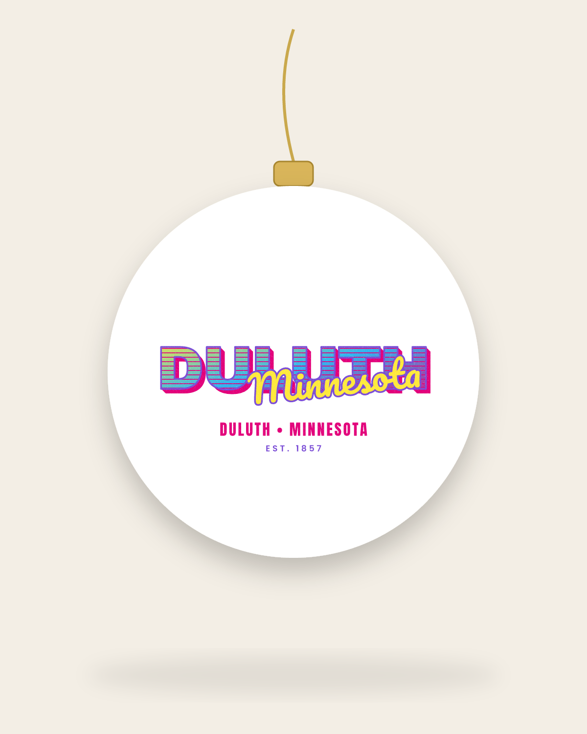 Duluth Music TV Ceramic Ornament in White