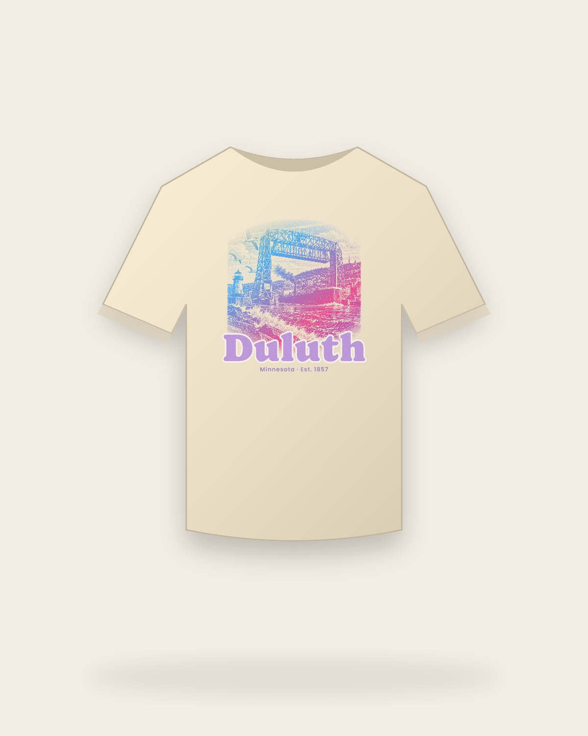 Duluth, MN Lift Bridge Classic Tee in Natural