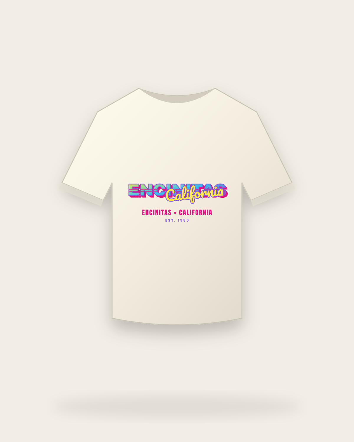 Encinitas Music TV Vintage Wash Tee in Ivory