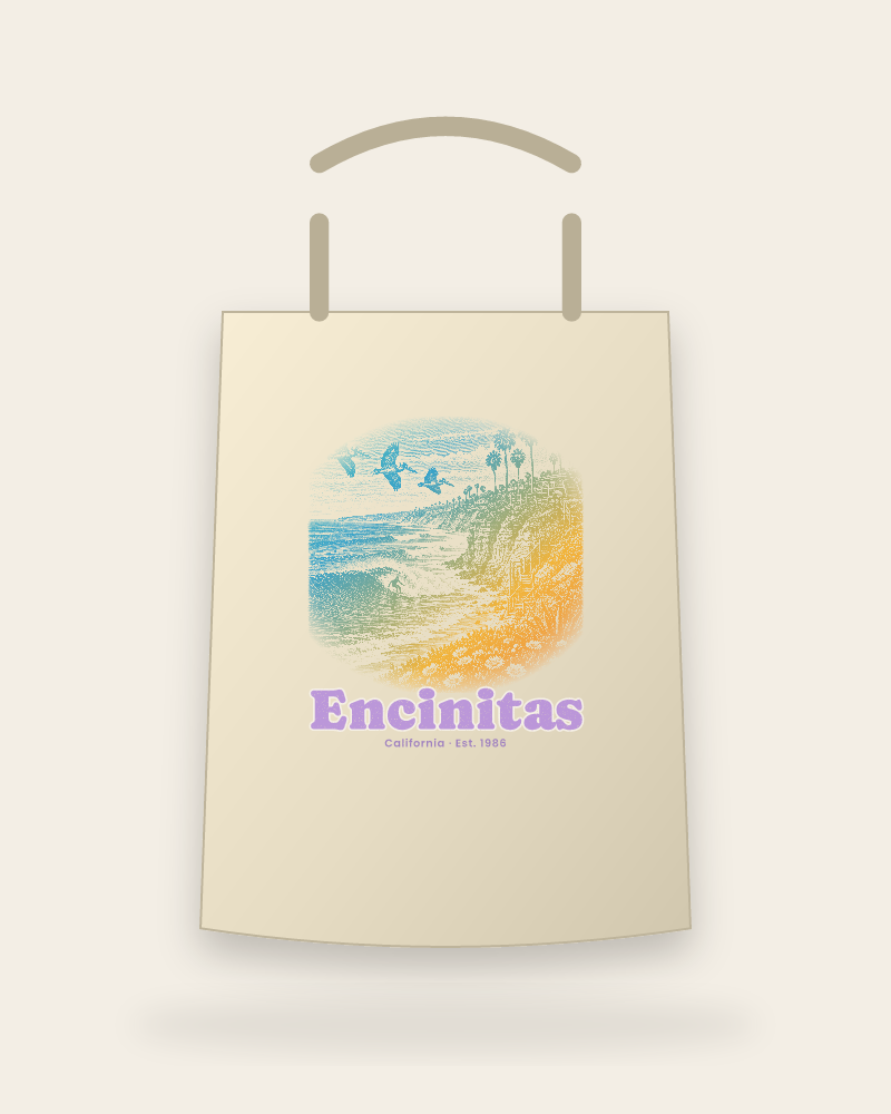 Encinitas Reef Break Canvas Tote