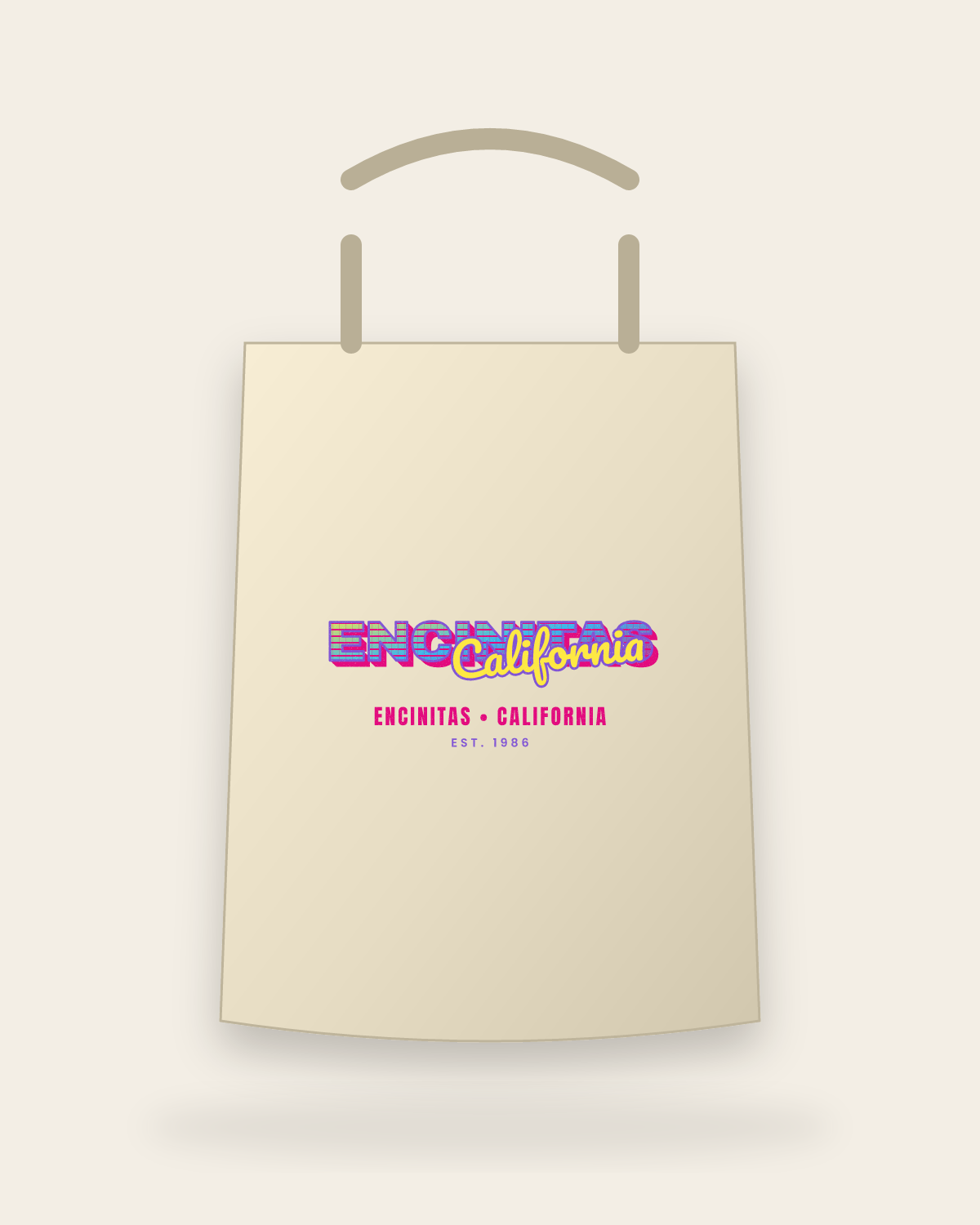 Encinitas Music TV Canvas Tote in Beige