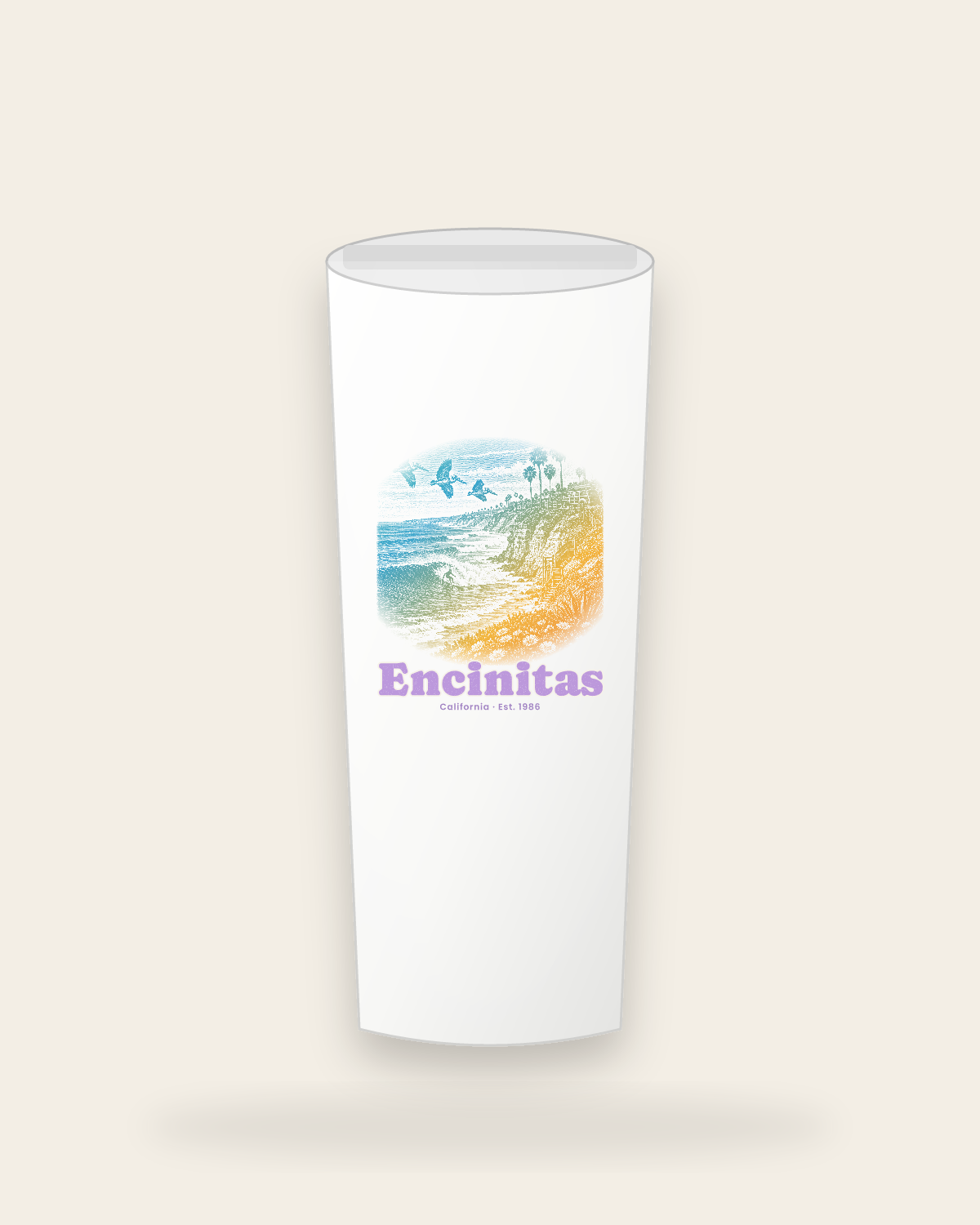 Encinitas Reef Break Insulated Tumbler 20oz in White