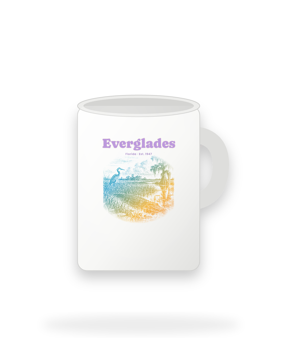 Everglades Sawgrass Gator Ceramic Mug 15oz in White