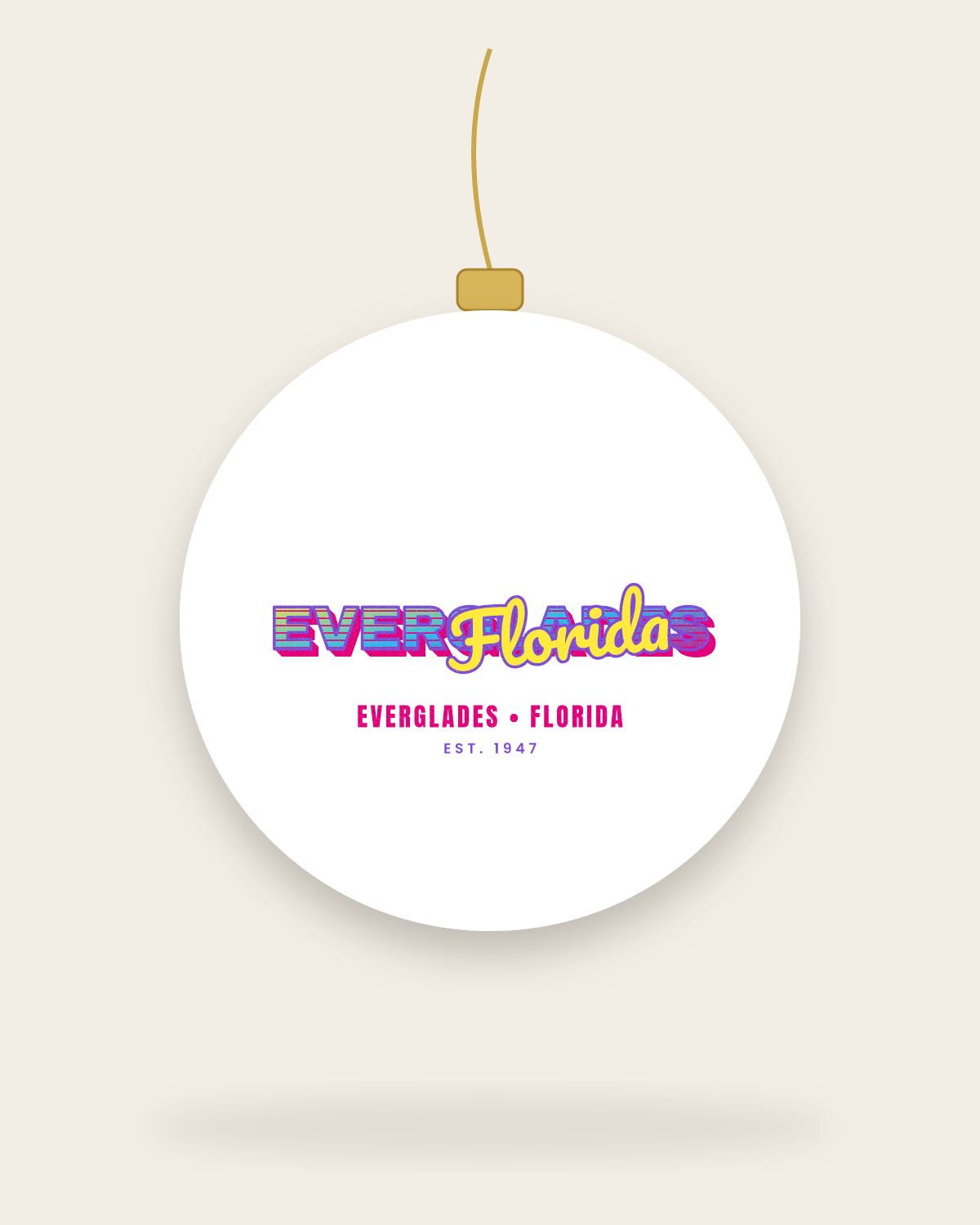 Everglades Music TV Ceramic Ornament in White