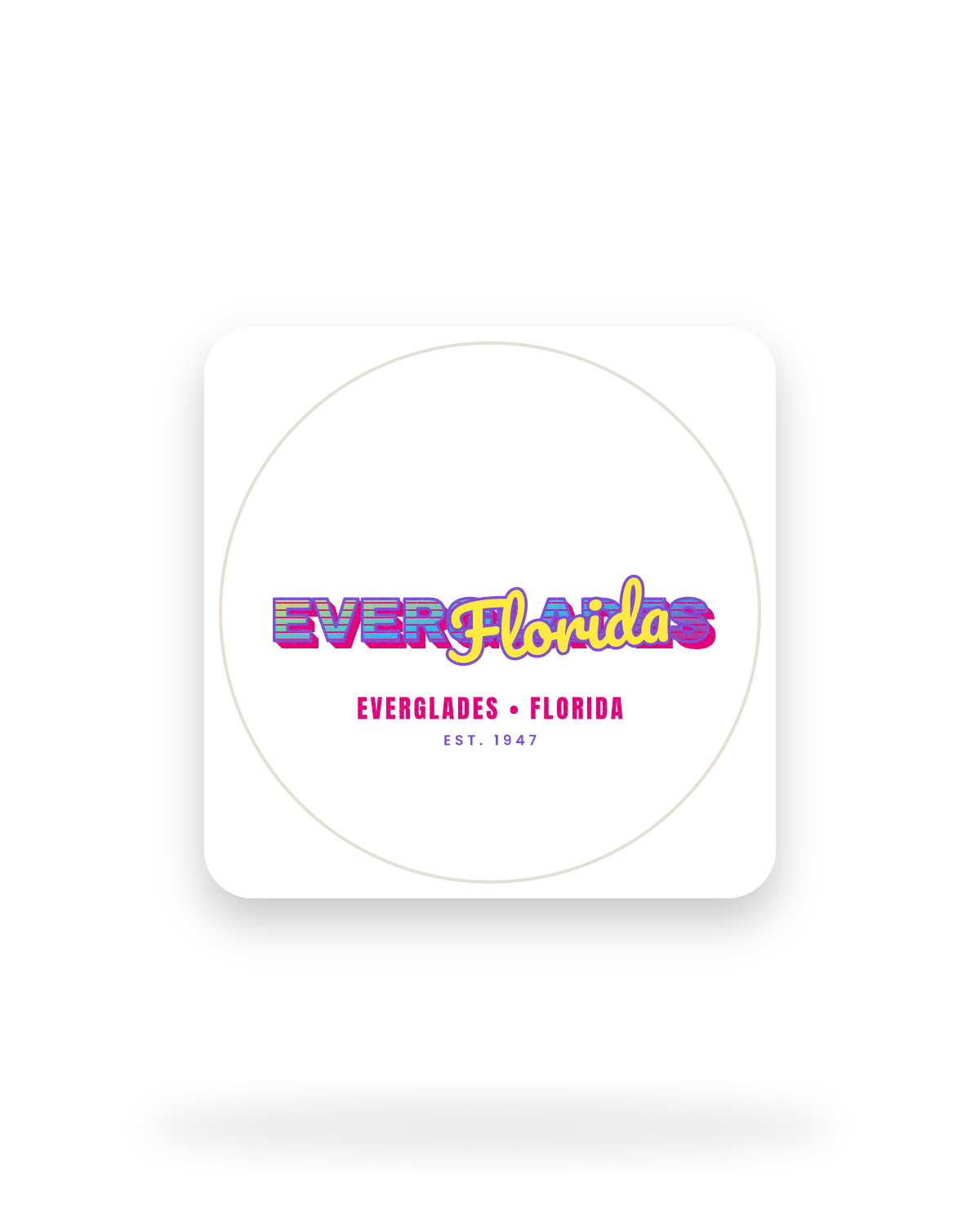 Everglades Music TV Kiss-Cut Sticker in White