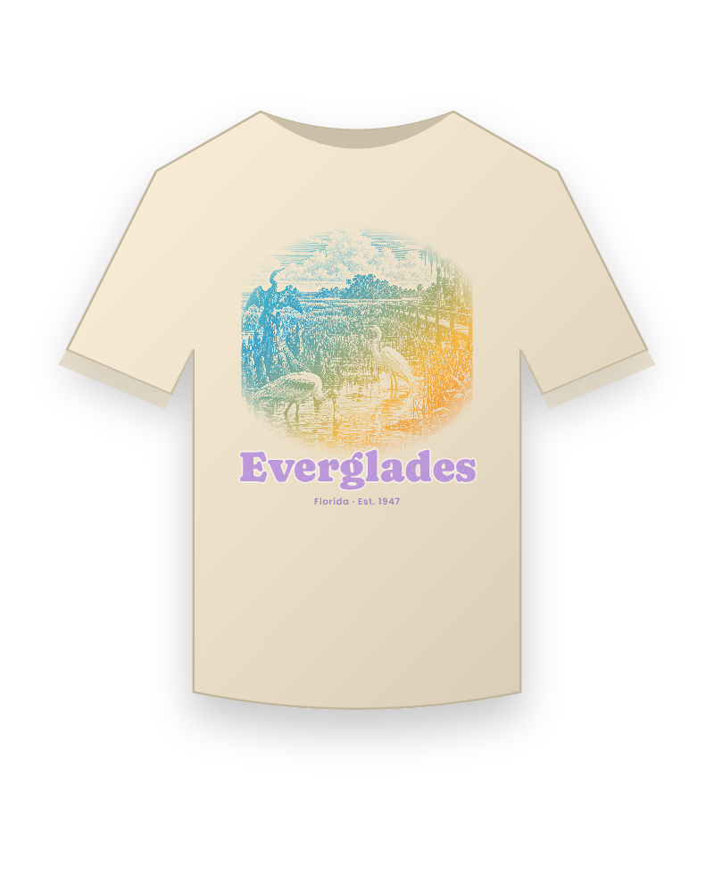 Everglades Wading Birds Organic Cotton Tee
