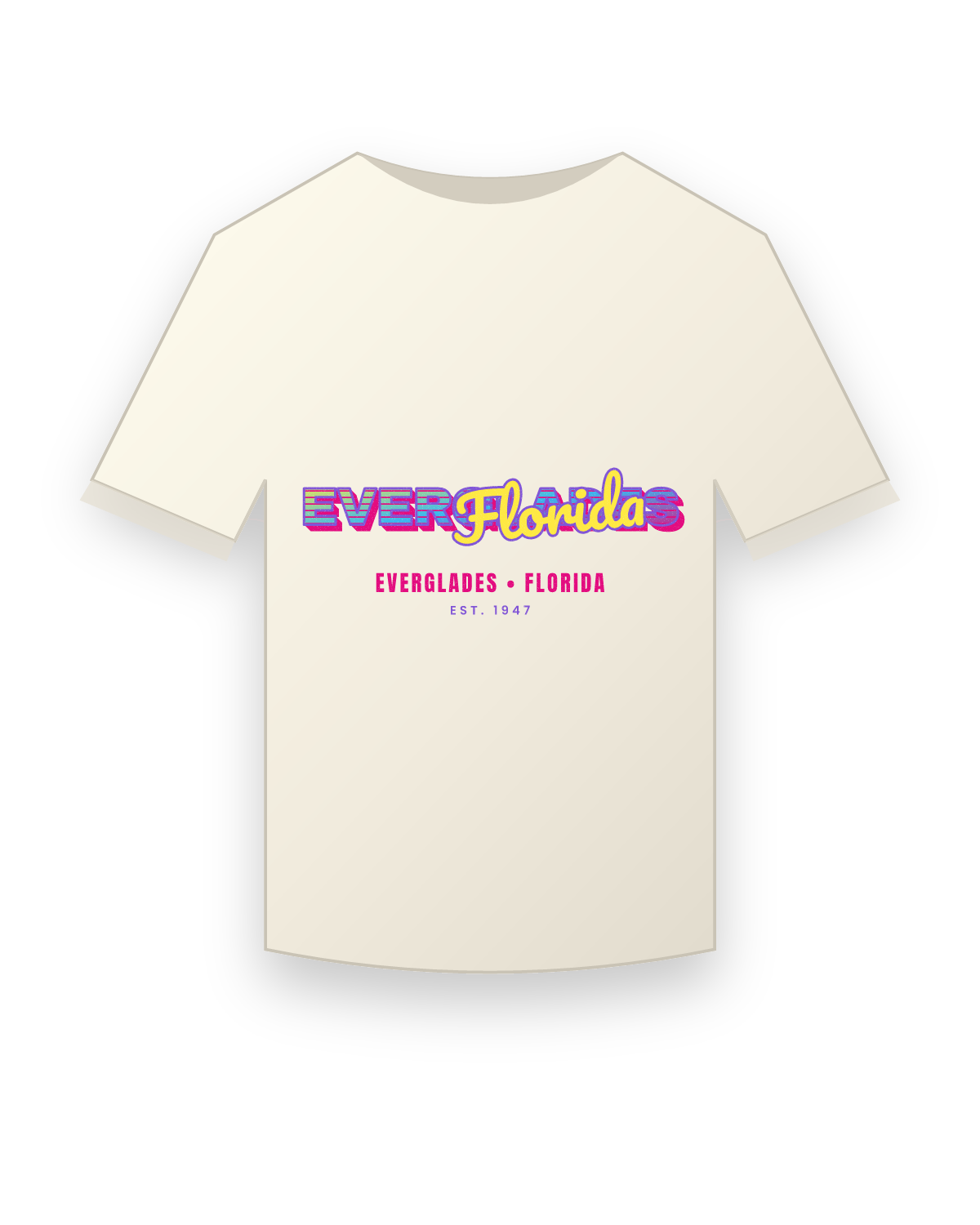 Everglades Music TV Vintage Wash Tee in Ivory
