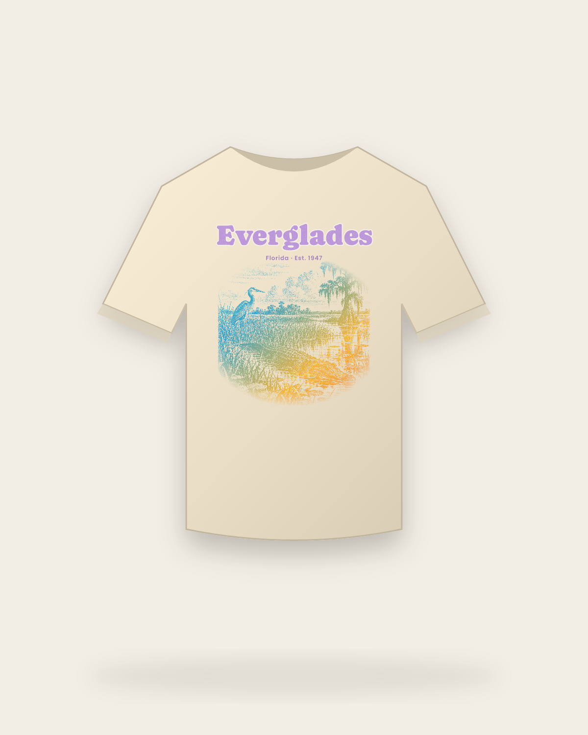 Everglades, FL Sawgrass Gator Classic Tee in Natural
