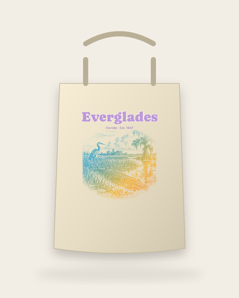 Everglades Sawgrass Gator Canvas Tote