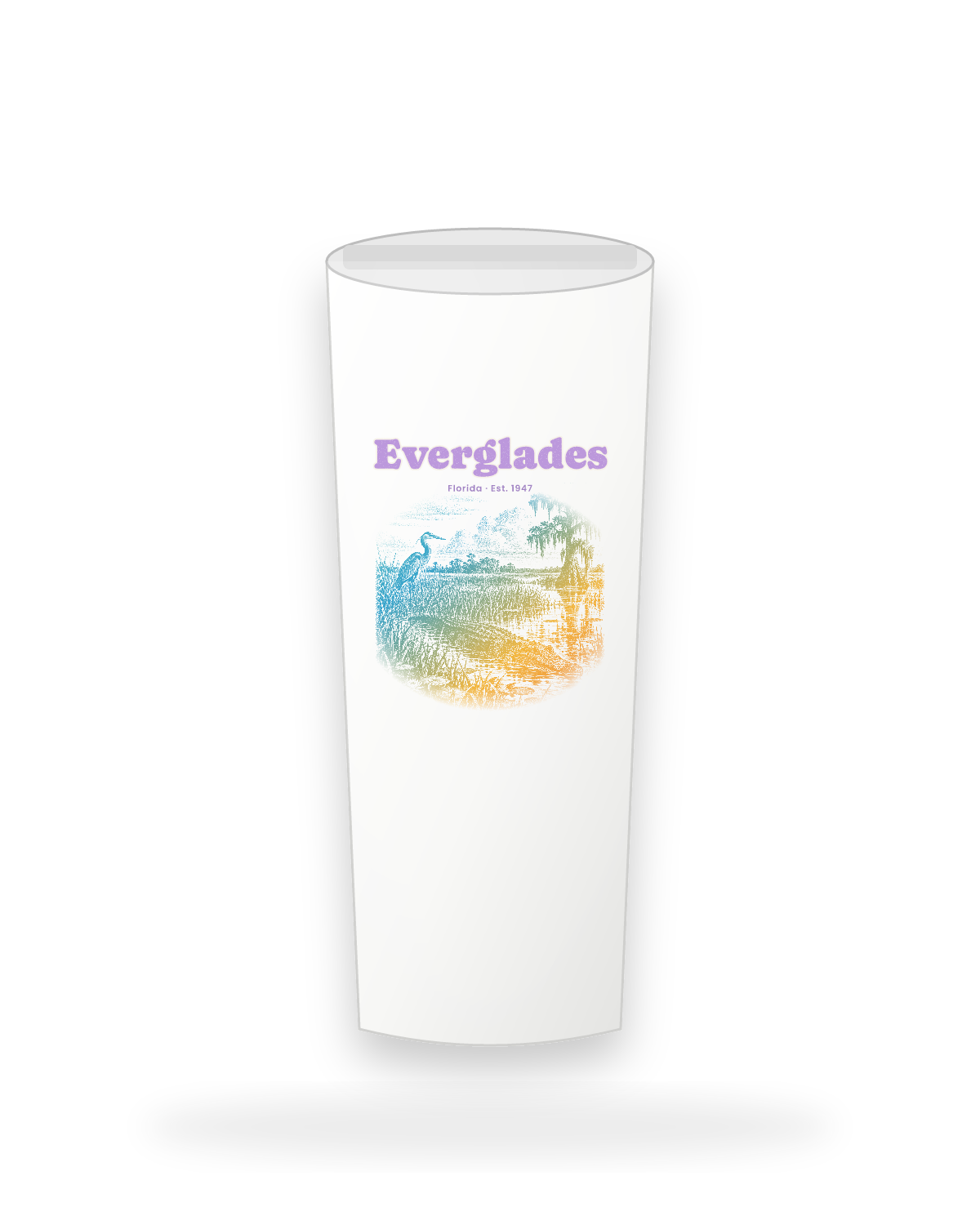 Everglades Sawgrass Gator Insulated Tumbler 20oz in White