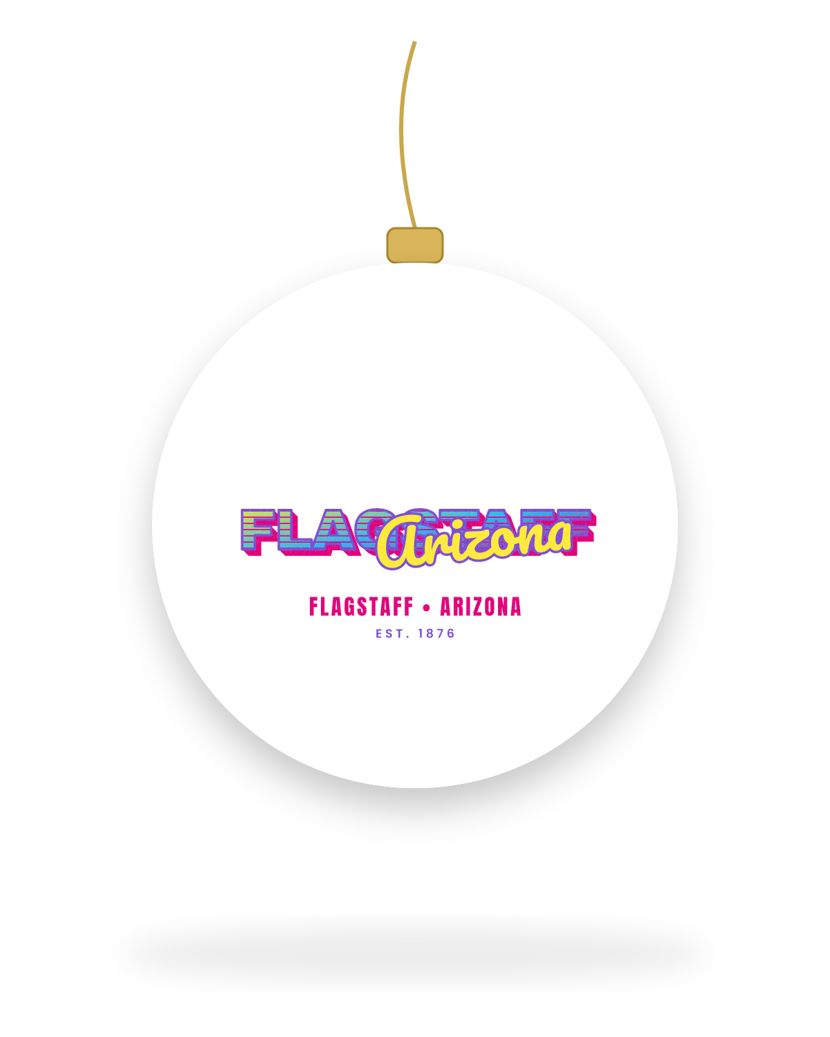 Flagstaff Music TV Ceramic Ornament in White