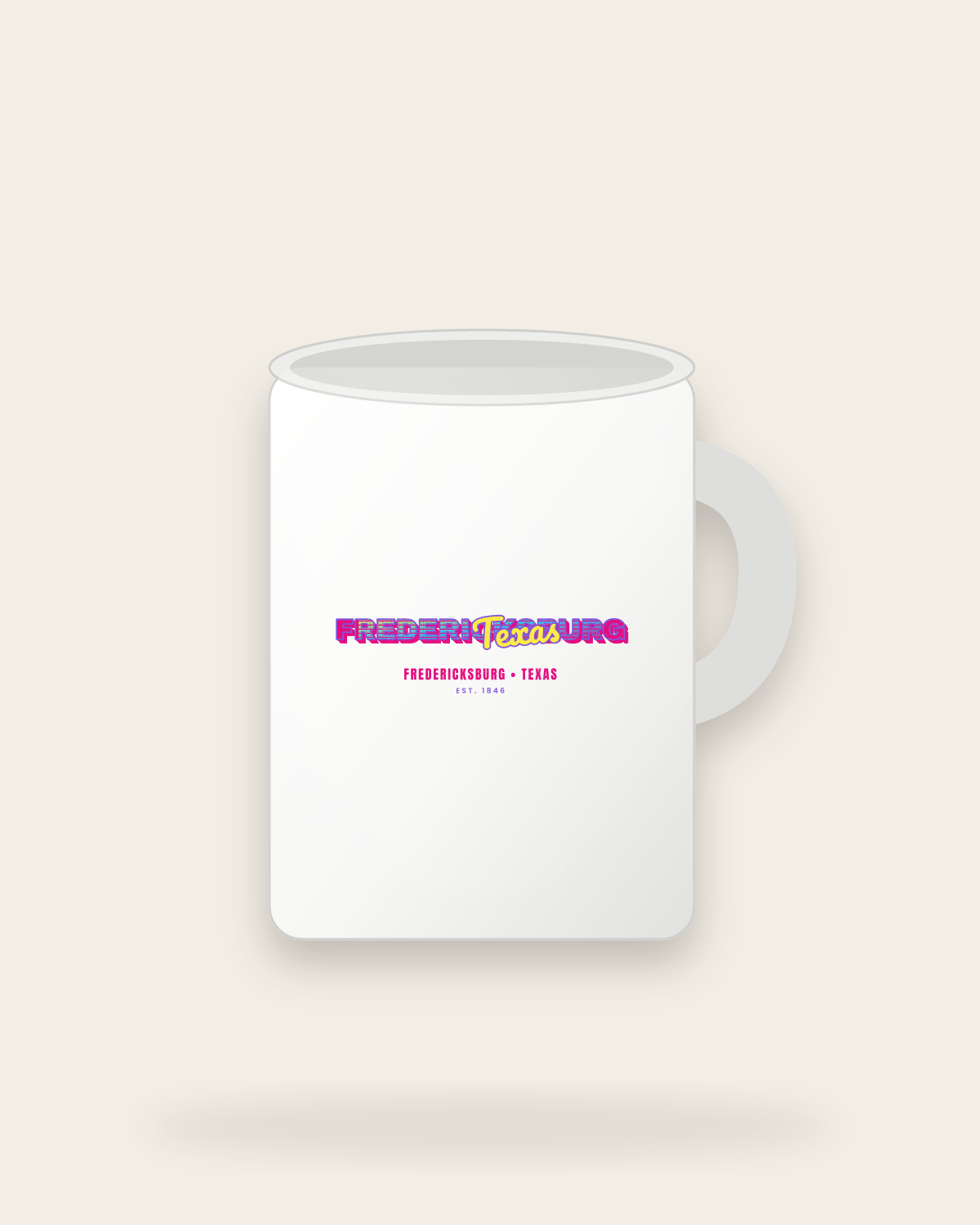 Fredericksburg Music TV Ceramic Mug 15oz in White