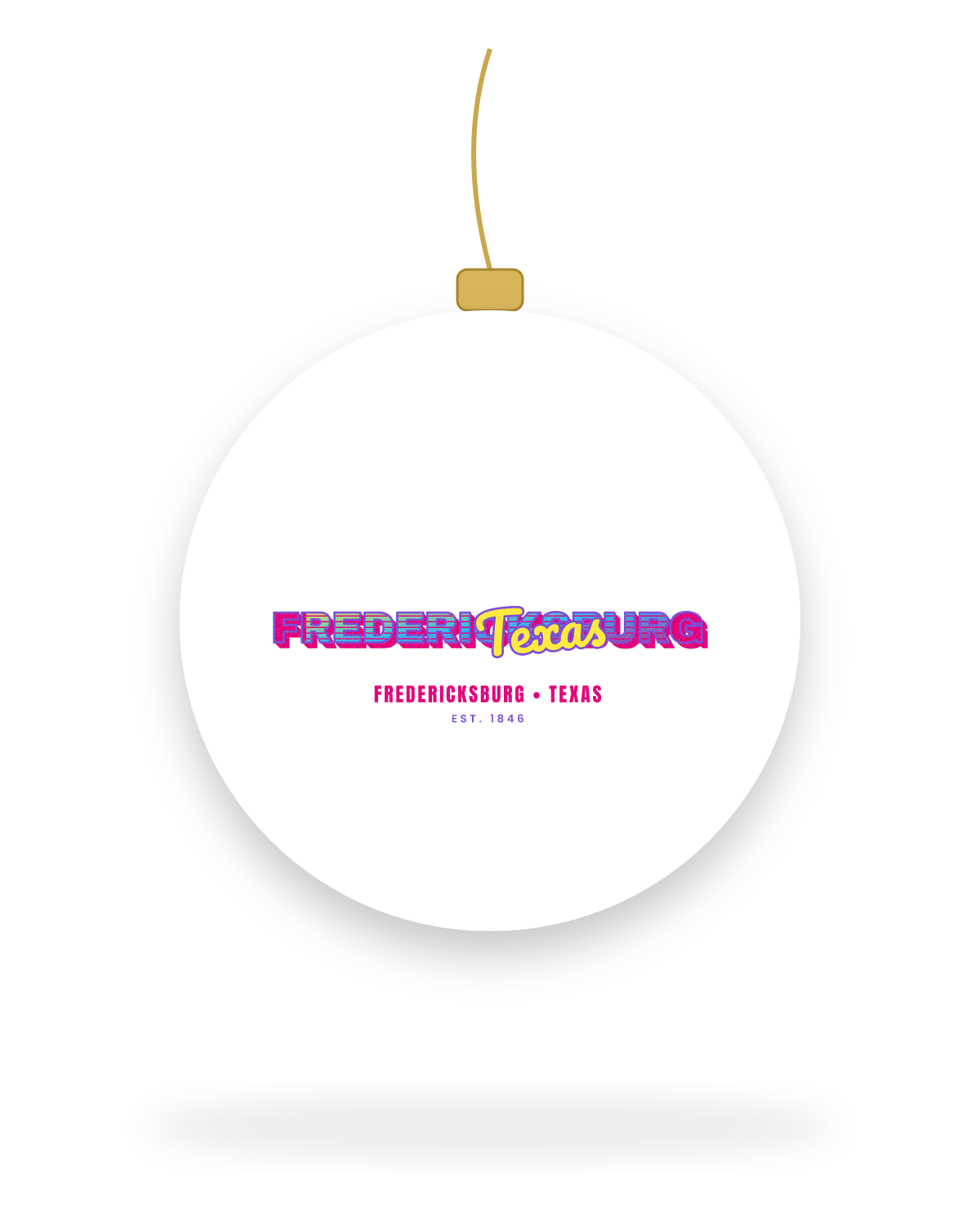 Fredericksburg Music TV Ceramic Ornament in White